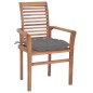 vidaXL Essstühle 8 Stk. mit Grauen Kissen Massivholz Teak vidaXL Essstühle 8 Stk. mit Grauen Kissen Massivholz Teak