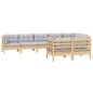 vidaXL 8-tlg. Garten-Lounge-Set mit Grauen Kissen Kiefer Massivholz vidaXL 8-tlg. Garten-Lounge-Set mit Grauen Kissen Kiefer Massivholz