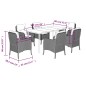 vidaXL 7-tlg. Garten-Essgruppe mit Kissen Grau Poly Rattan vidaXL 7-tlg. Garten-Essgruppe mit Kissen Grau Poly Rattan