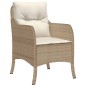 vidaXL 5-tlg. Garten-Essgruppe mit Kissen Beige Poly Rattan vidaXL 5-tlg. Garten-Essgruppe mit Kissen Beige Poly Rattan