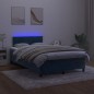 vidaXL Boxspringbett mit Matratze & LED Dunkelblau 120x190 cm Samt vidaXL Boxspringbett mit Matratze & LED Dunkelblau 120x190 cm Samt