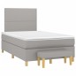 vidaXL Boxspringbett mit Matratze Hellgrau 120x190 cm Stoff vidaXL Boxspringbett mit Matratze Hellgrau 120x190 cm Stoff