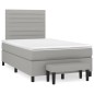 vidaXL Boxspringbett mit Matratze Hellgrau 120x190 cm Stoff vidaXL Boxspringbett mit Matratze Hellgrau 120x190 cm Stoff