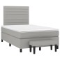 vidaXL Boxspringbett mit Matratze Hellgrau 120x190 cm Stoff vidaXL Boxspringbett mit Matratze Hellgrau 120x190 cm Stoff