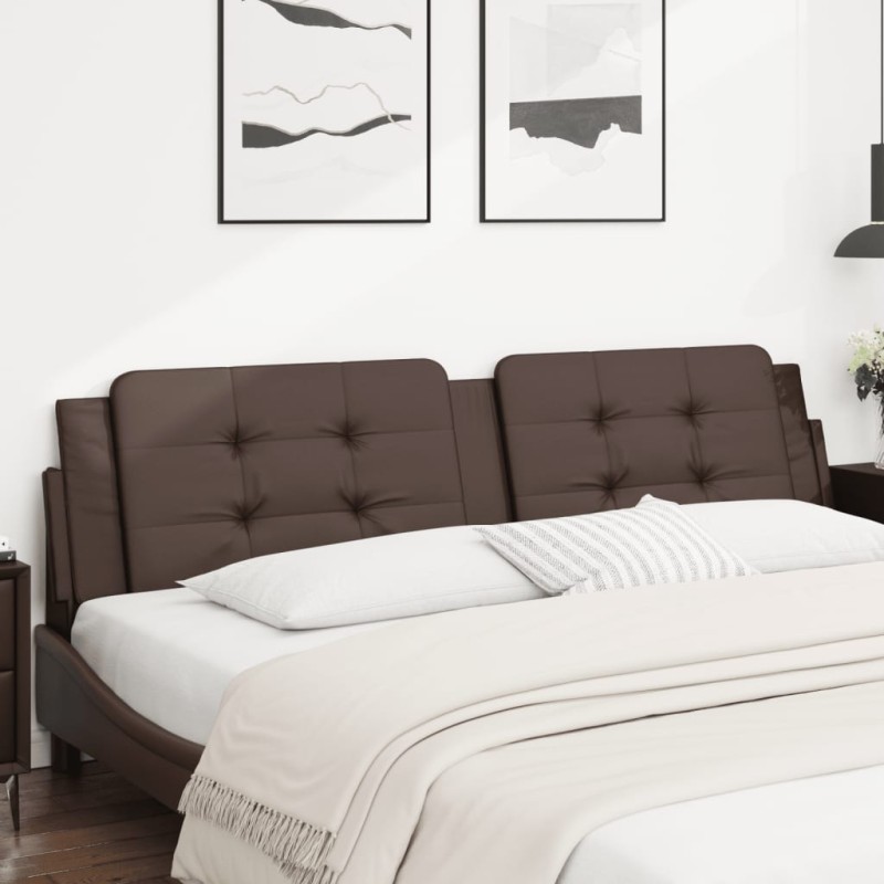 vidaXL Kopfteil-Kissen Braun 200 cm Kunstleder vidaXL Kopfteil-Kissen Braun 200 cm Kunstleder