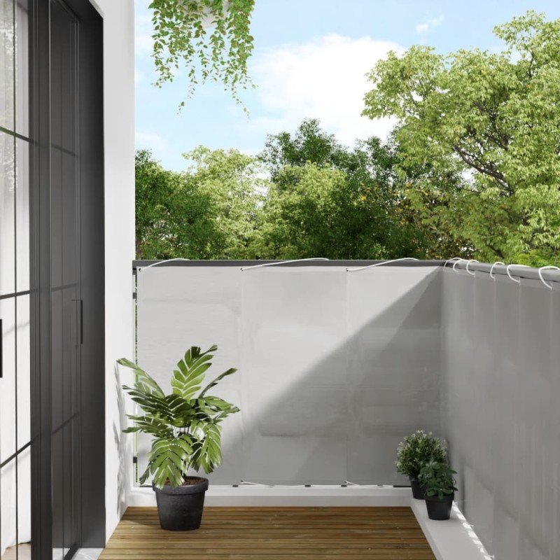 vidaXL Balkon-Sichtschutz Hellgrau 120x600 cm 100 % Polyester-Oxford vidaXL Balkon-Sichtschutz Hellgrau 120x600 cm 100 % Polyester-Oxford