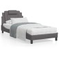 vidaXL Bett mit Matratze Grau 90x200 cm Kunstleder vidaXL Bett mit Matratze Grau 90x200 cm Kunstleder