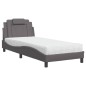 vidaXL Bett mit Matratze Grau 90x200 cm Kunstleder vidaXL Bett mit Matratze Grau 90x200 cm Kunstleder
