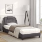 vidaXL Bett mit Matratze Grau 90x200 cm Kunstleder vidaXL Bett mit Matratze Grau 90x200 cm Kunstleder