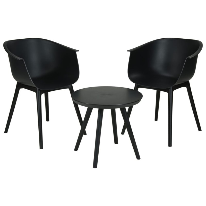 ProGarden 3-tlg. Terrassengarnitur PP Schwarz ProGarden 3-tlg. Terrassengarnitur PP Schwarz