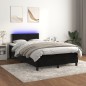 vidaXL Boxspringbett mit Matratze & LED Schwarz 120x190 cm Samt vidaXL Boxspringbett mit Matratze & LED Schwarz 120x190 cm Samt