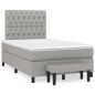 vidaXL Boxspringbett mit Matratze Hellgrau 120x190 cm Stoff vidaXL Boxspringbett mit Matratze Hellgrau 120x190 cm Stoff