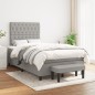 vidaXL Boxspringbett mit Matratze Hellgrau 120x190 cm Stoff vidaXL Boxspringbett mit Matratze Hellgrau 120x190 cm Stoff