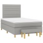 vidaXL Boxspringbett mit Matratze Hellgrau 120x190 cm Stoff vidaXL Boxspringbett mit Matratze Hellgrau 120x190 cm Stoff