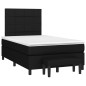 vidaXL Boxspringbett mit Matratze Schwarz 120x190 cm Stoff vidaXL Boxspringbett mit Matratze Schwarz 120x190 cm Stoff