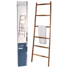 Bathroom Solutions Leiter-Handtuchhalter mit 6 Stangen Holz Natur