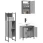 vidaXL 3-tlg. Badmöbel-Set Grau Sonoma Holzwerkstoff vidaXL 3-tlg. Badmöbel-Set Grau Sonoma Holzwerkstoff