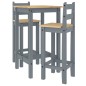 vidaXL 3-tlg. Bar-Set Grau Massivholz Kiefer vidaXL 3-tlg. Bar-Set Grau Massivholz Kiefer