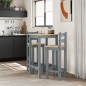vidaXL 3-tlg. Bar-Set Grau Massivholz Kiefer vidaXL 3-tlg. Bar-Set Grau Massivholz Kiefer