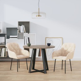 vidaXL Esszimmerstühle 2 Stk. Creme Samt