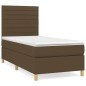 vidaXL Boxspringbett mit Matratze Dunkelbraun 90x190 cm Stoff vidaXL Boxspringbett mit Matratze Dunkelbraun 90x190 cm Stoff