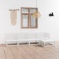 vidaXL 5-tlg. Garten-Lounge-Set Weiß Massivholz Kiefer vidaXL 5-tlg. Garten-Lounge-Set Weiß Massivholz Kiefer