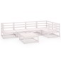 vidaXL 6-tlg. Garten-Lounge-Set Weiß Massivholz Kiefer vidaXL 6-tlg. Garten-Lounge-Set Weiß Massivholz Kiefer