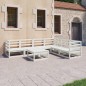 vidaXL 7-tlg. Garten-Lounge-Set Weiß Kiefer Massivholz vidaXL 7-tlg. Garten-Lounge-Set Weiß Kiefer Massivholz