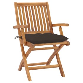 vidaXL Klappbare Gartenstühle mit Kissen 6 Stk. Massivholz Teak