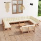 vidaXL 13-tlg. Garten-Lounge-Set mit Kissen Honigbraun Massivholz vidaXL 13-tlg. Garten-Lounge-Set mit Kissen Honigbraun Massivholz