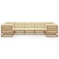 vidaXL 7-tlg Garten-Lounge-Set mit Kissen Honigbraun Massivholz Kiefer vidaXL 7-tlg Garten-Lounge-Set mit Kissen Honigbraun Massivholz Kiefer