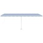 Standmarkise Einziehbar Handbetrieben 600x350 cm Blau/Weiß Standmarkise Einziehbar Handbetrieben 600x350 cm Blau/Weiß