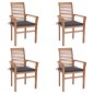 vidaXL Essstühle 4 Stk. mit Anthrazit Kissen Massivholz Teak vidaXL Essstühle 4 Stk. mit Anthrazit Kissen Massivholz Teak
