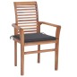 vidaXL Essstühle 4 Stk. mit Anthrazit Kissen Massivholz Teak vidaXL Essstühle 4 Stk. mit Anthrazit Kissen Massivholz Teak