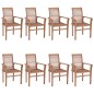 vidaXL Essstühle 8 Stk. mit Grünen Kissen Massivholz Teak vidaXL Essstühle 8 Stk. mit Grünen Kissen Massivholz Teak