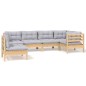 vidaXL 6-tlg. Garten-Lounge-Set mit Grauen Kissen Kiefernholz vidaXL 6-tlg. Garten-Lounge-Set mit Grauen Kissen Kiefernholz