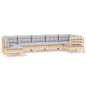 vidaXL 7-tlg. Garten-Lounge-Set mit Grauen Kissen Kiefernholz vidaXL 7-tlg. Garten-Lounge-Set mit Grauen Kissen Kiefernholz
