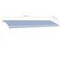 Standmarkise Einziehbar Handbetrieben 600x350 cm Blau/Weiß Standmarkise Einziehbar Handbetrieben 600x350 cm Blau/Weiß