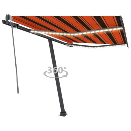 Automatische Markise mit LED Windsensor 300x250 cm Orange/Braun