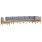 vidaXL 8-tlg. Garten-Lounge-Set mit Grauen Kissen Kiefer Massivholz vidaXL 8-tlg. Garten-Lounge-Set mit Grauen Kissen Kiefer Massivholz
