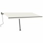 vidaXL Markise Manuell Einziehbar mit LED 400x300 cm Creme vidaXL Markise Manuell Einziehbar mit LED 400x300 cm Creme