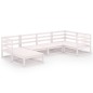 vidaXL 6-tlg. Garten-Lounge-Set Weiß Massivholz Kiefer vidaXL 6-tlg. Garten-Lounge-Set Weiß Massivholz Kiefer