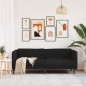 vidaXL Sofa 3-Sitzer Schwarz Stoff vidaXL Sofa 3-Sitzer Schwarz Stoff