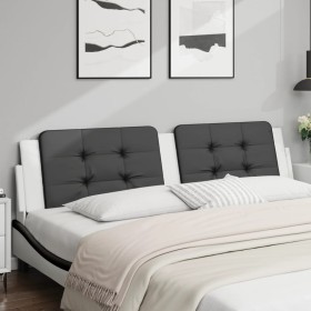 vidaXL Kopfteil-Kissen Schwarz und Weiß 200 cm Kunstleder