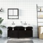 vidaXL 3-tlg. Badmöbel-Set Schwarz Holzwerkstoff vidaXL 3-tlg. Badmöbel-Set Schwarz Holzwerkstoff