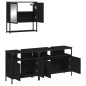 vidaXL 3-tlg. Badmöbel-Set Schwarz Holzwerkstoff vidaXL 3-tlg. Badmöbel-Set Schwarz Holzwerkstoff