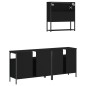 vidaXL 3-tlg. Badmöbel-Set Schwarz Holzwerkstoff vidaXL 3-tlg. Badmöbel-Set Schwarz Holzwerkstoff