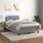 vidaXL Boxspringbett mit Matratze & LED Hellgrau 120x190 cm Samt vidaXL Boxspringbett mit Matratze & LED Hellgrau 120x190 cm Samt