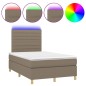 vidaXL Boxspringbett mit Matratze & LED Taupe 120x190 cm Stoff vidaXL Boxspringbett mit Matratze & LED Taupe 120x190 cm Stoff