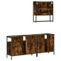 vidaXL 3-tlg. Badmöbel-Set Räuchereiche Holzwerkstoff vidaXL 3-tlg. Badmöbel-Set Räuchereiche Holzwerkstoff